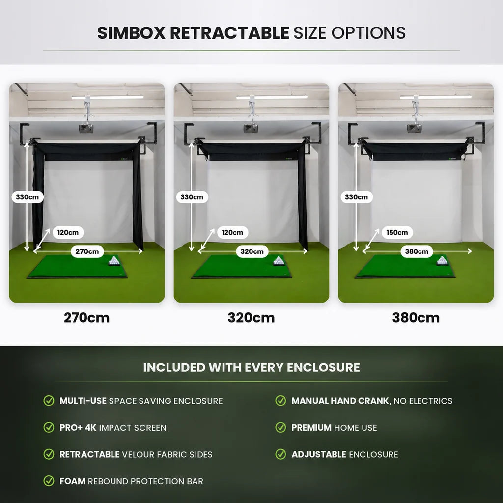 Bushnell Launch Pro Indoor Retractable Simbox Home Golf Simulator Package