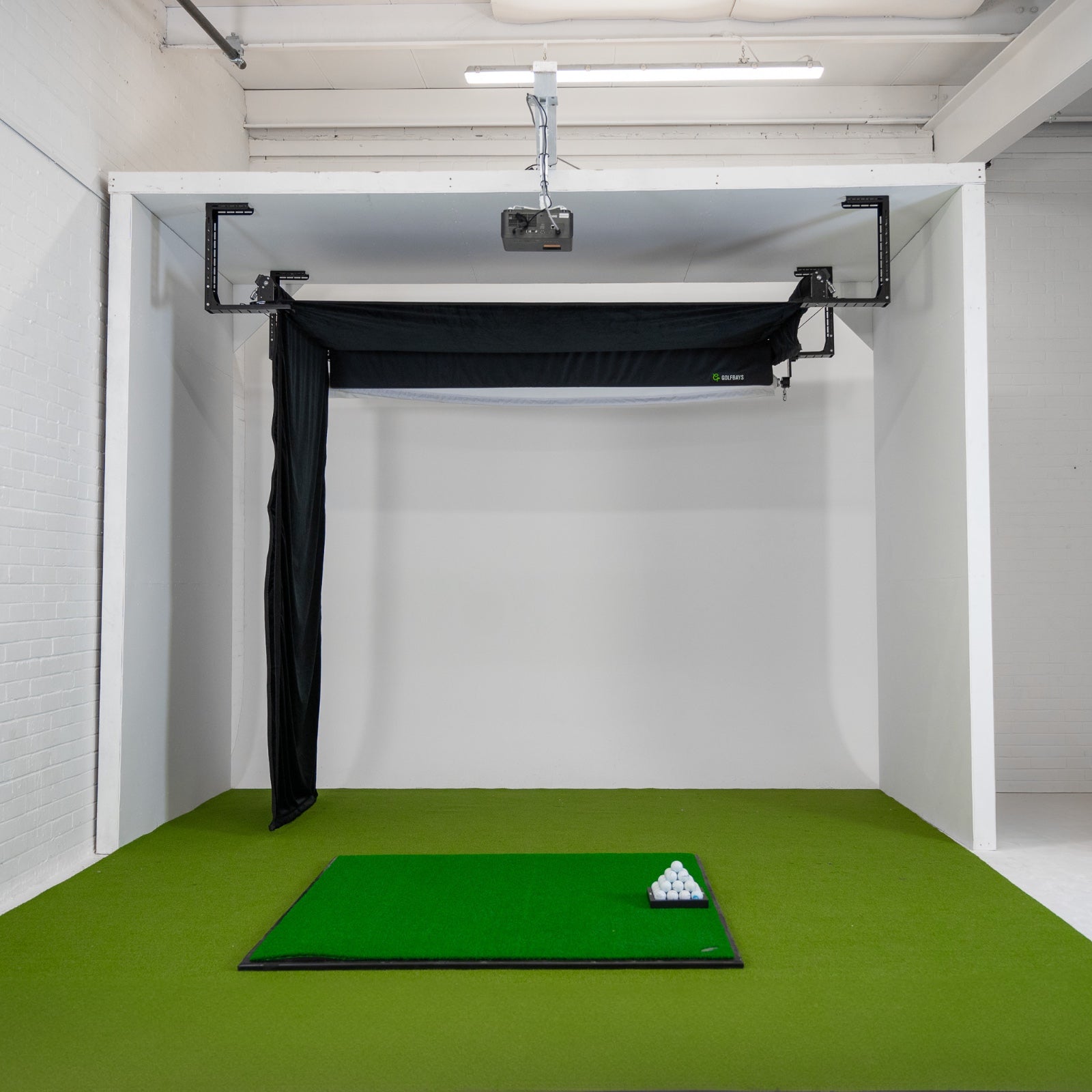 Golfbays Retractable Simbox Golf Simulator Enclosure - W 2.6m x H 3m x D 1.2m