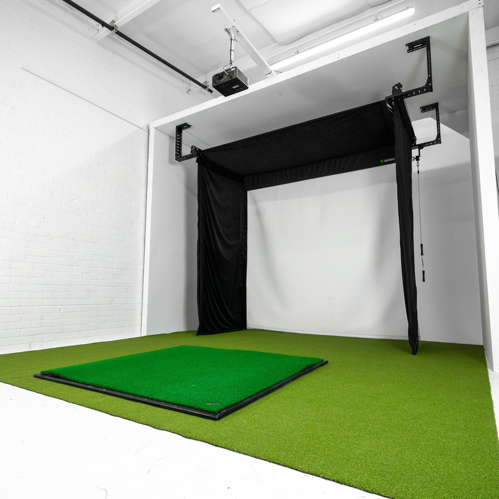 Golfbays Retractable Simbox Golf Simulator Enclosure - W 2.6m x H 3m x D 1.2m