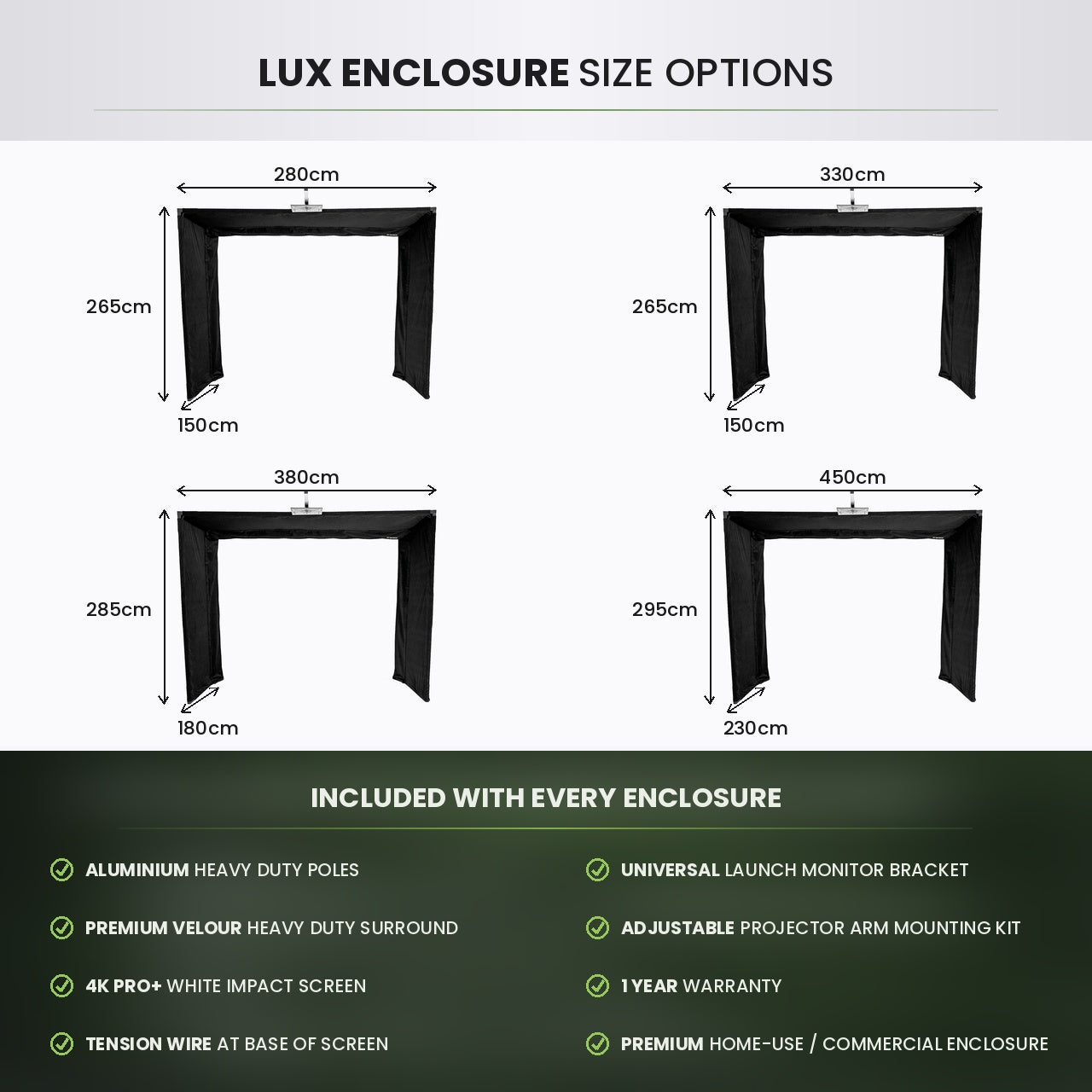 GolfBays Lux Golf Simulator Sla-omheining